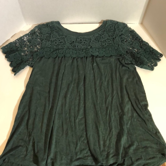 Knox Rose Tops - Green Crotched Blouse